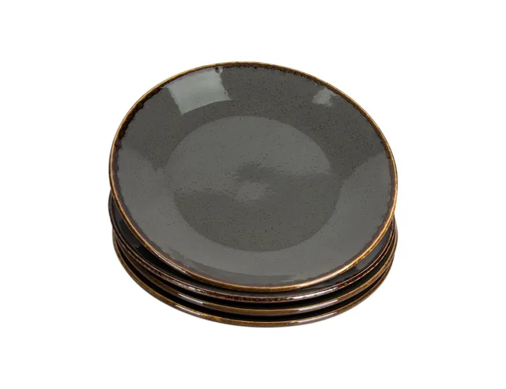 Набор тарелок 4шт 18см Porland Seasons Dark Grey тёмно-серый