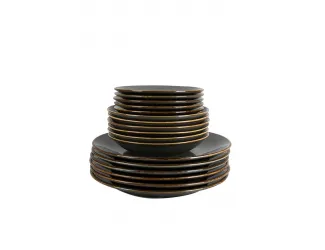 Сервиз столовый Сизонс, 18 предметов Porland Seasons Dark Grey тёмно-серый