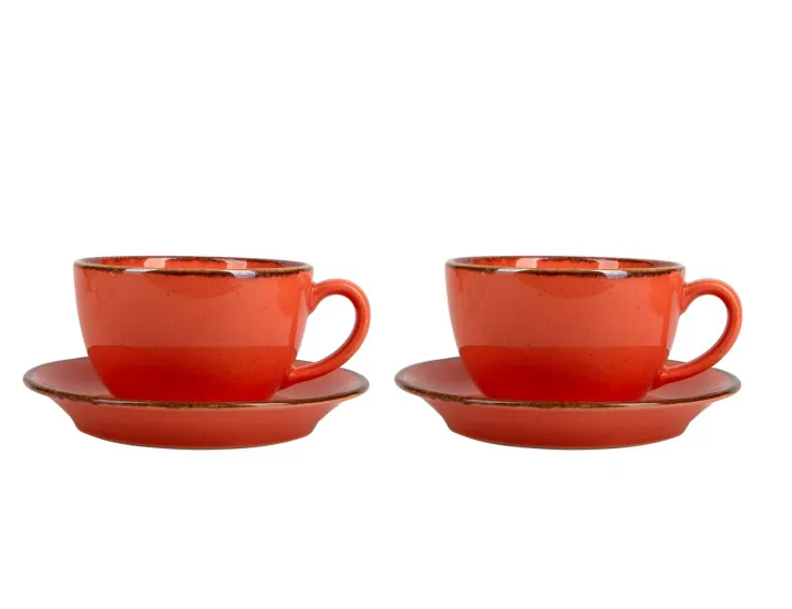 Набор чайных пар на 2 персоны 340мл Porland Seasons Orange оранжевый