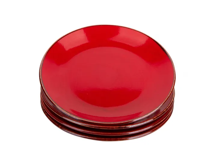 Набор тарелок 4шт 24см Porland Seasons Red красный