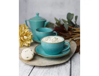 Чайный сервиз на 2 персоны 5 предметов Porland Seasons Turquoise бирюзовый