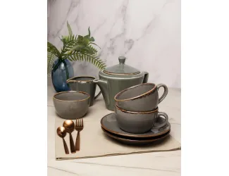 Чайный сервиз Porland на 2 персоны 7 предметов Porland Seasons Dark Grey тёмно-серый