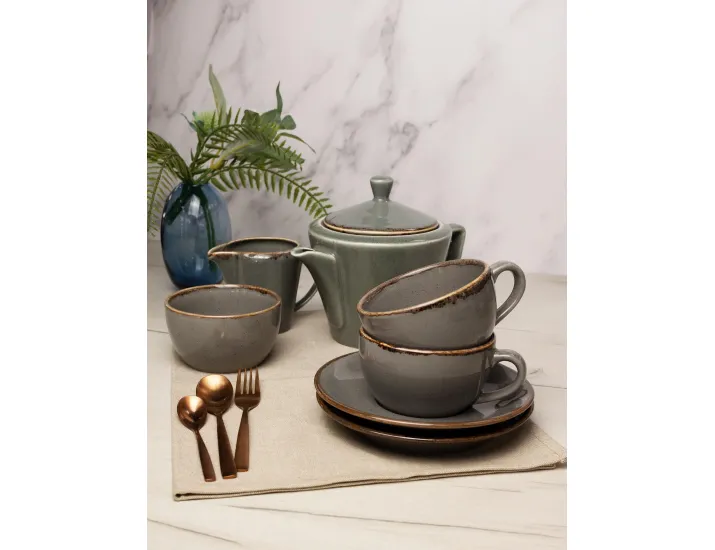 Чайный сервиз Porland на 2 персоны 7 предметов Porland Seasons Dark Grey тёмно-серый