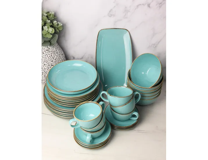 Сервиз 32 предметов на 6 персон Porland Seasons Turquoise бирюзовый