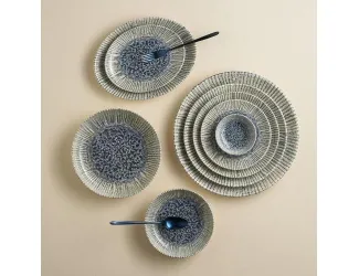 Блюдо овальное 21*16см Porland Iris blue синий