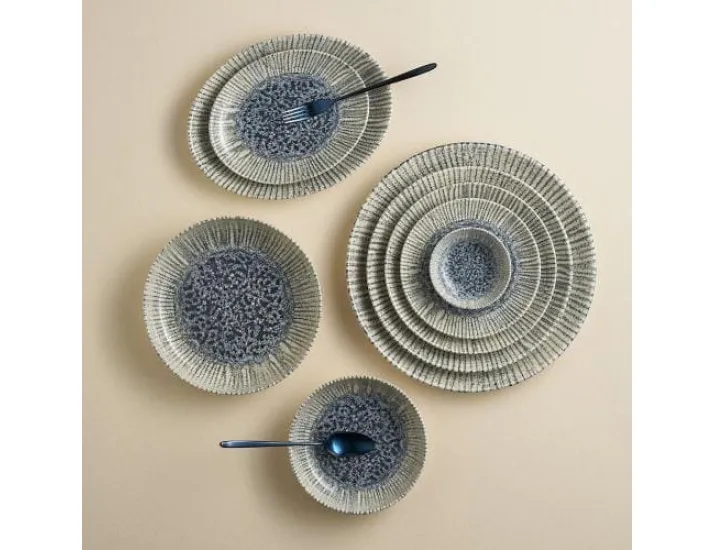 Блюдо овальное 26*19см Porland Iris blue синий