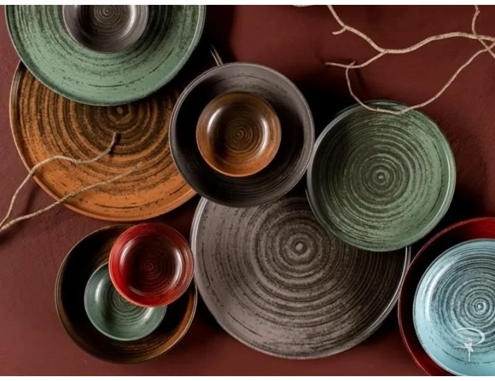 Блюдо овальное 27см Porland LYKKE BROWN коричневый