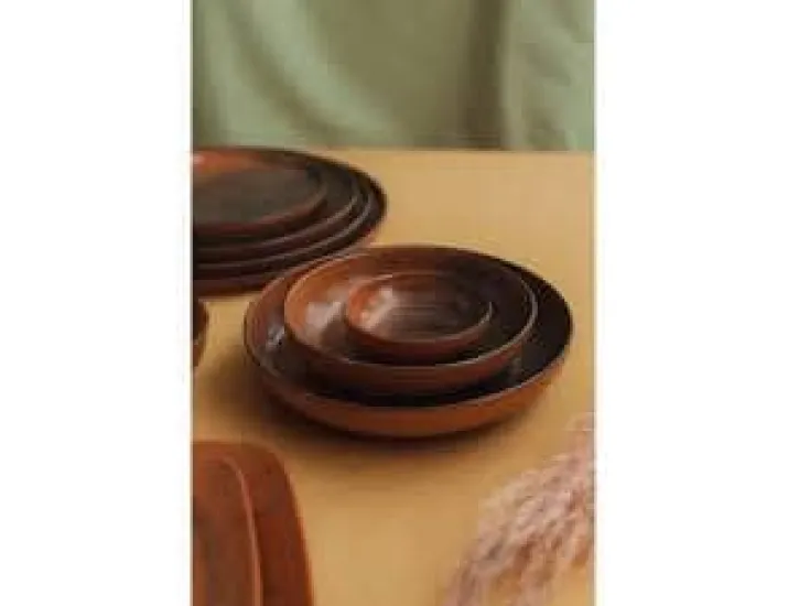 Блюдо овальное 27см Porland LYKKE BROWN коричневый