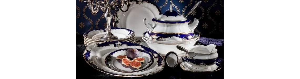 Кобальтовый орнамент декор 1357 Leander Чехия