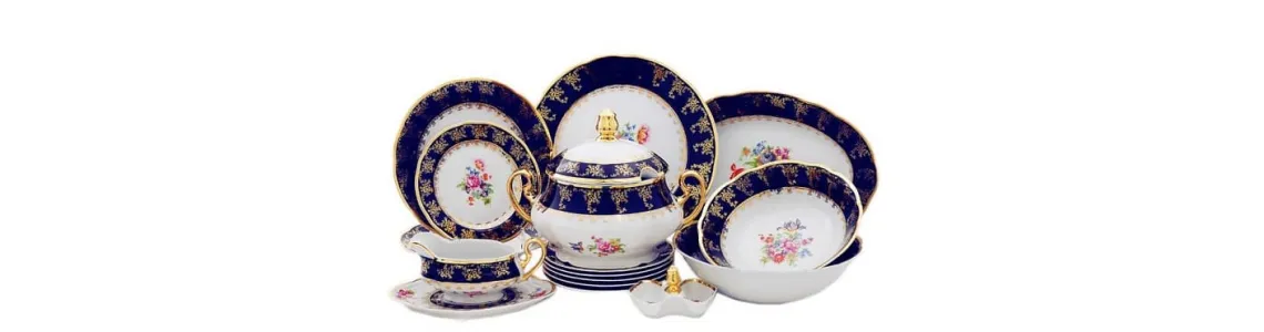 Мелкие цветы кобальт декор 0086 Leander