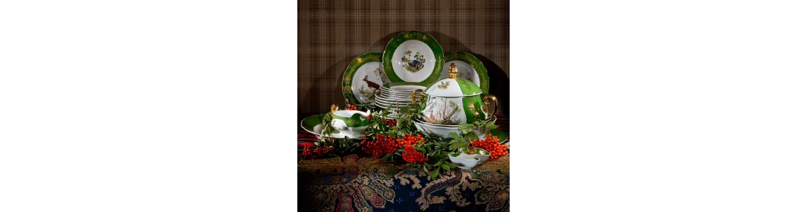 Царская охота зелёная Leander декор 0763  Чехия