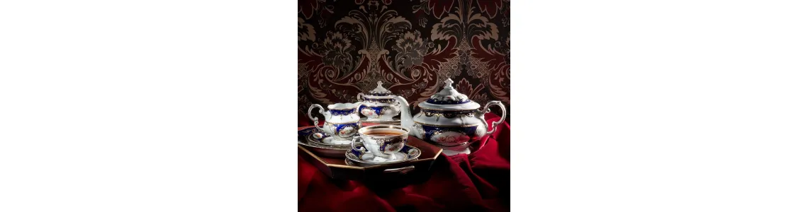 Мелкие цветы Кобальт декор 0440 Leander Чехия