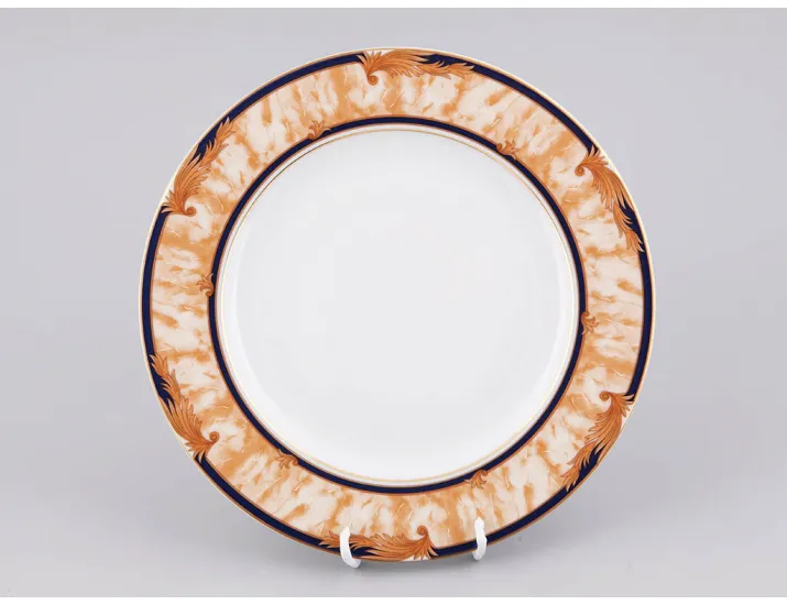 Блюдо круглое мелкое 30см Leander Сабина Мрамор Кобальт декор 0504 02111333-0504