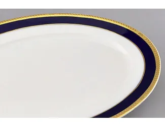 Блюдо круглое мелкое 30см Leander Сабина Кобальтовая лента декор 0767 02111333-0767