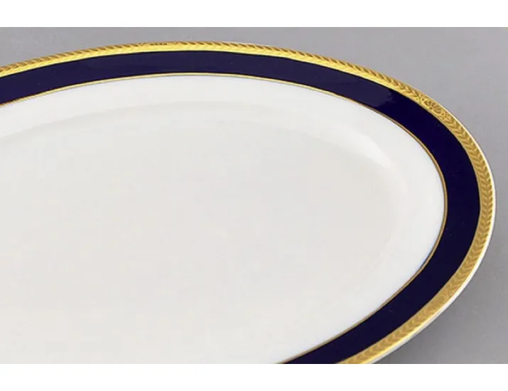 Блюдо круглое мелкое 30см Leander Сабина Кобальтовая лента декор 0767 02111333-0767