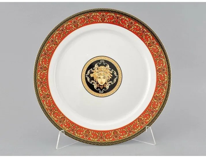 Блюдо круглое мелкое 30см Leander Сабина Красна лента (Версаче) декор B979 02111333-B979