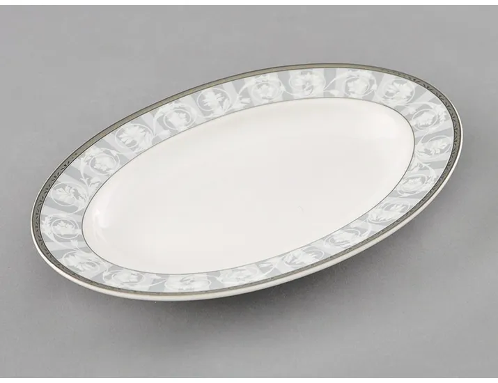 Блюдо для гарнира овальное 22см Leander Сабина Серый орнамент декор 1013