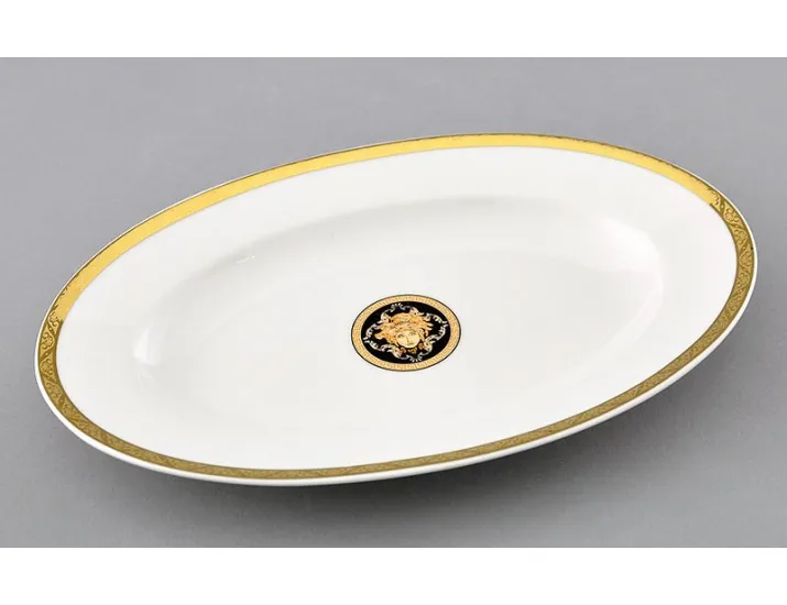 Блюдо для гарнира овальное 22см Leander Сабина Золотая лента (Версаче) декор A126