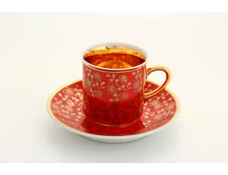 Кофейная пара 100мл Leander Виндзор 02120413-F341 красная