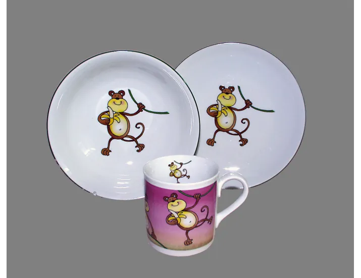 Набор детский 3 предмета Весёлая обезьянка Leander 02130112-237B