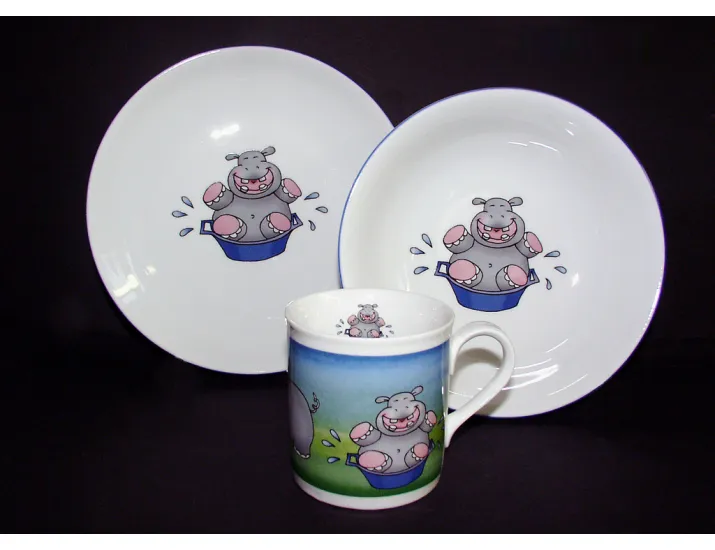 Набор детский 3 предмета Бегемотик Leander 02130112-237C