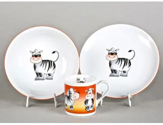 Набор детский 3 предмета Милая зебра Leander 02130112-237D