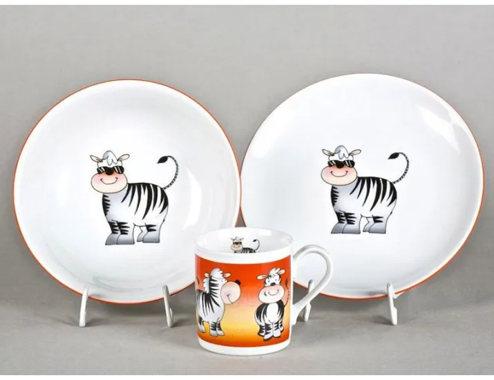 Набор детский 3 предмета Милая зебра Leander 02130112-237D