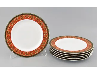 Набор тарелок мелких 6шт 25см Leander Сабина Красна лента декор 0979