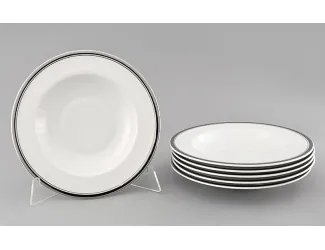 Набор тарелок глубоких 6шт 23см Leander Сабина Отводка платина декор 0011