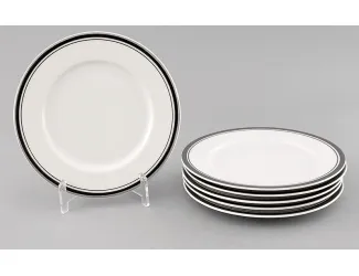 Набор тарелок десертных 6 шт 17см Leander Сабина Отводка платина декор 0011