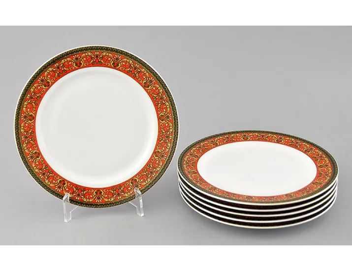 Набор тарелок десертных 6шт 19см Leander Сабина Красна лента декор 0979