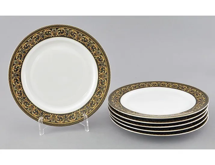 Набор тарелок десертных 6шт 19см Leander Сабина Версаче декор 172B