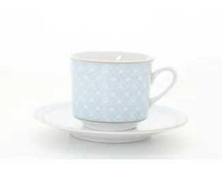 Набор чайных пар 6 шт. 0,20л Leander Сабина Синее плетение