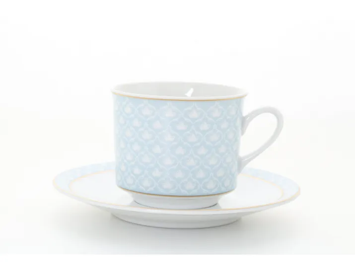 Набор чайных пар 6 шт. 0,20л Leander Сабина Синее плетение