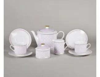 Сервиз чайный 15 предметов 6 персон Leander Сабина Лиловое плетение 02160725-243A