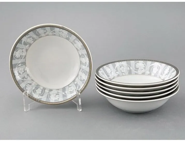 Набор салатников 6шт 13см Leander Сабина Серый орнамент декор 1013 02161411-1013