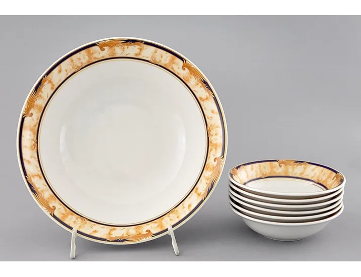 Набор салатников 7 предметов Leander Сабина Мрамор кобальт декор 0504 02161416-0504