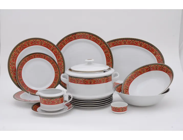 Сервиз столовый 25 предметов 6 персон Leander Сабина, Красная лента 0979