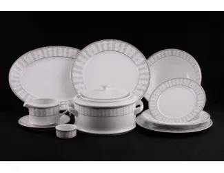 Сервиз столовый 25 предметов 6 персон Leander Сабина Серый орнамент 1013