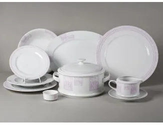 Сервиз столовый 25 предметов 6 персон Leander Сабина Лиловый орнамент 242A