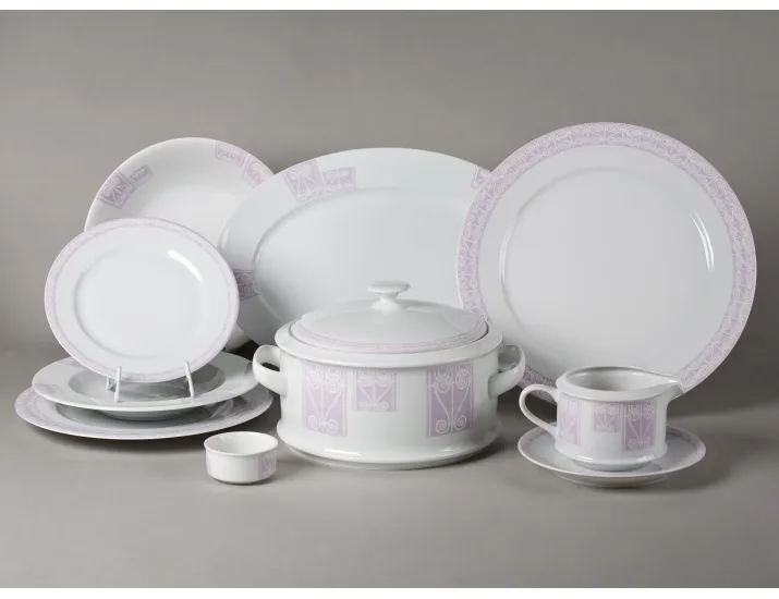 Сервиз столовый 25 предметов 6 персон Leander Сабина Лиловый орнамент 242A