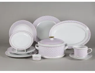 Сервиз столовый 25 предметов 6 персон Leander Сабина Лиловое плетение 243A
