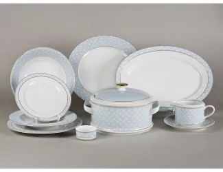 Сервиз столовый 25 предметов 6 персон Leander Сабина Синее плетение декор 243B 02162021-243B