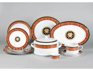 Сервиз столовый 25 предметов 6 персон Leander Сабина Красна лента (Версаче) B979