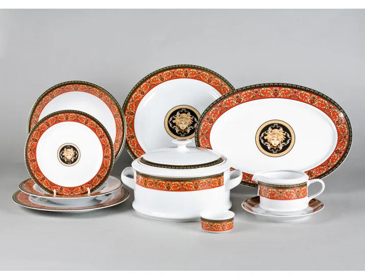 Сервиз столовый 25 предметов 6 персон Leander Сабина Красна лента (Версаче) B979