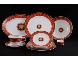 Сервиз столовый на 6 персон 24 предмета Leander Сабина Красна лента (Версаче) B979