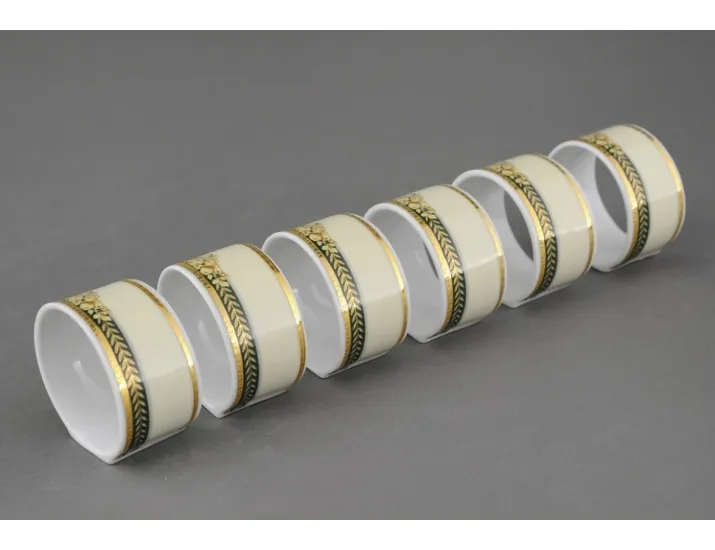 Набор колец для салфеток 6шт Leander Сабина, Фрукты на зелёной ленте, декор 0711 02164611-0711