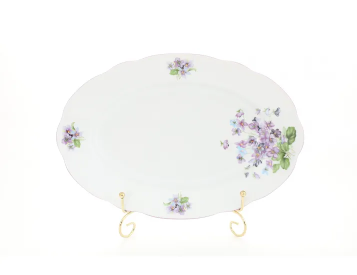 Блюдо овальное 23см Leander Мэри-Энн Лиловые цветы декор 2391 03111726-2391