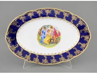 Блюдо овальное 36см Leander Мэри-Энн Мадонна кобальт декор 0179 03111513-0179