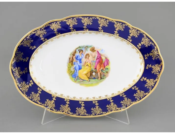 Блюдо овальное 36см Leander Мэри-Энн Мадонна кобальт декор 0179 03111513-0179